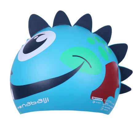 Gorro de natación en silicona para niños Nabaiji Form 500 dragón azul