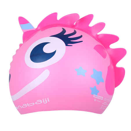 GORRO NATACIÓN SILICONA UNICORNIO ROSADO