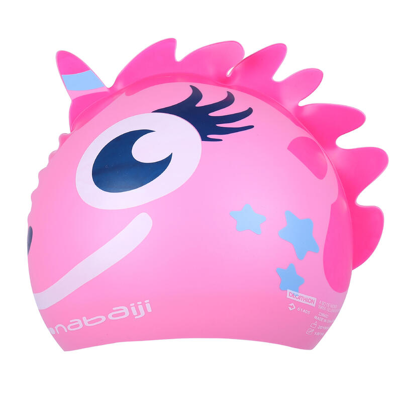 Gorro natación Niños silicona unicornio rosa