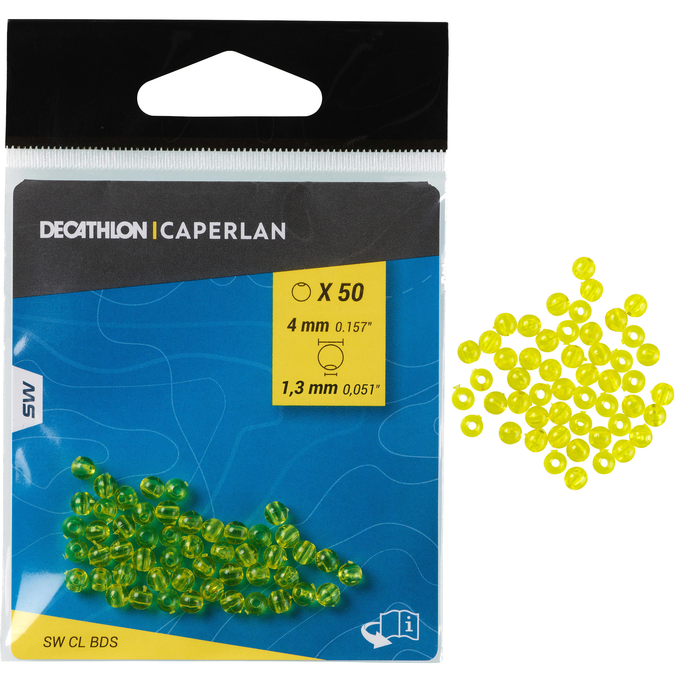 Perle pesca surfcasting gialle 4 mm 2/3