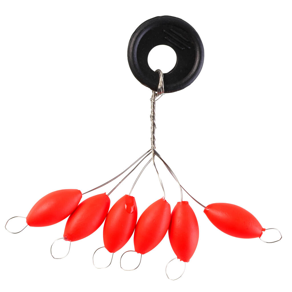 Perle flottante de pêche en surfcasting ovale 15mm Rouge