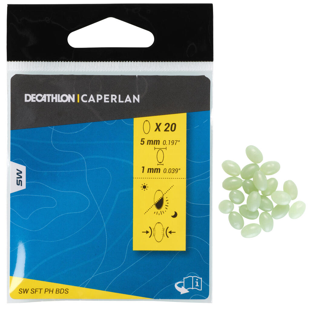 Fosforescentne meke perle za ribolov s obale 5 mm