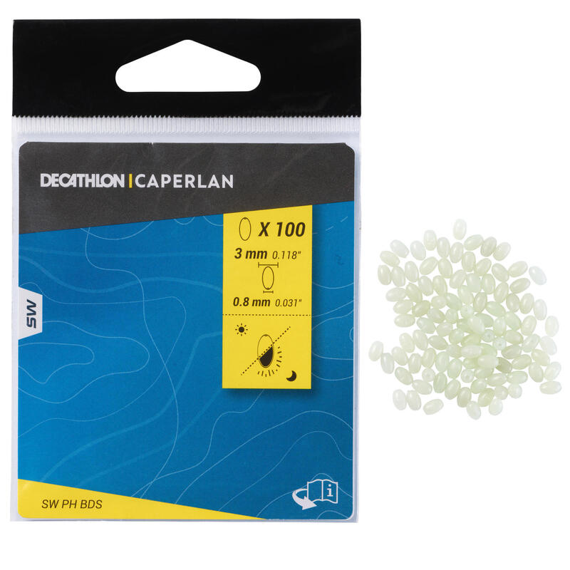 Perle dure phosphorescente 3mm pêche en surfcasting