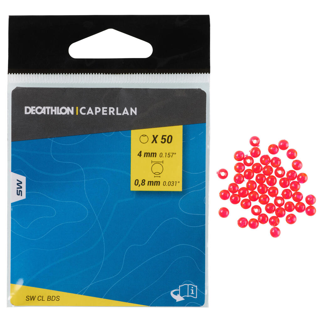 Perles de pêche en surfcasting rouge 4mm