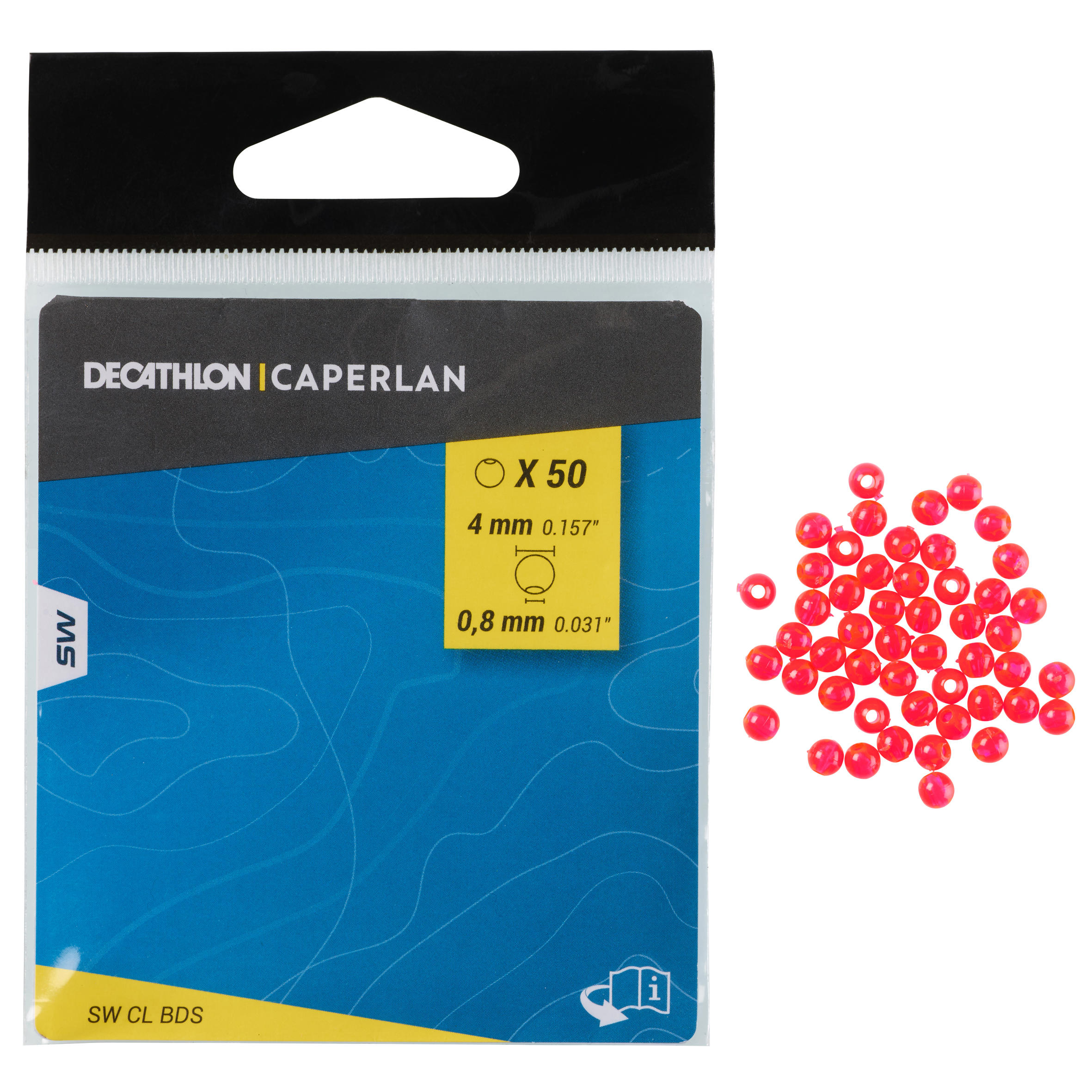 Perles de pêche en surfcasting rouge 4mm 2/3