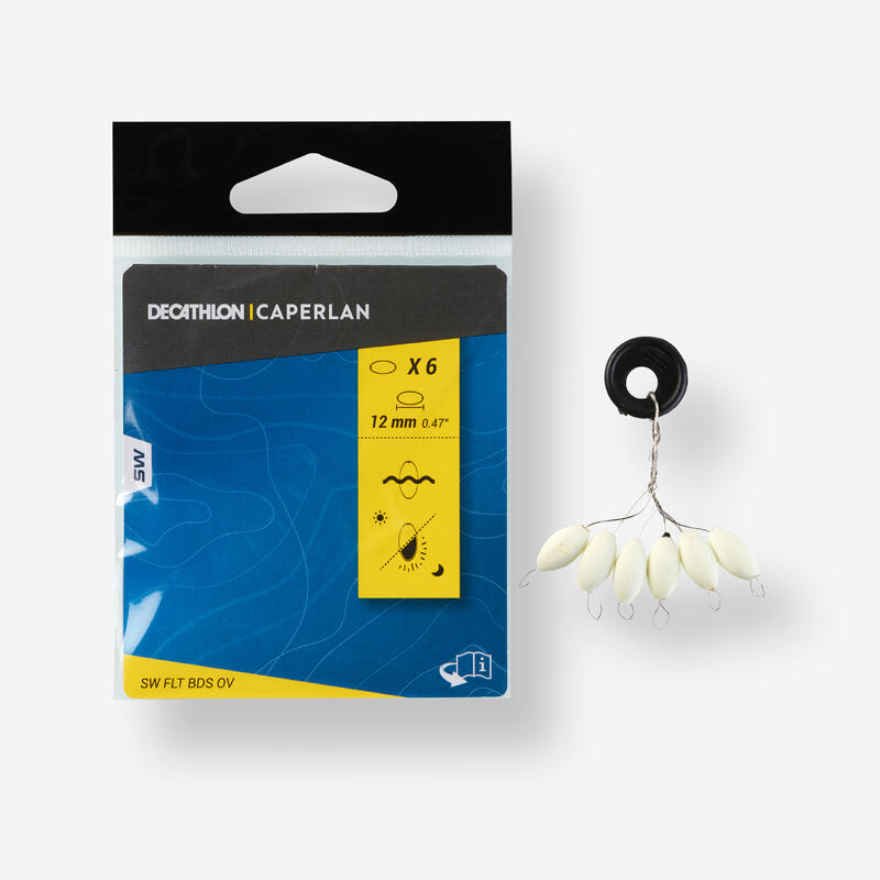 Perle flottante de pêche en surfcasting ovale 12mm Phosphorescente