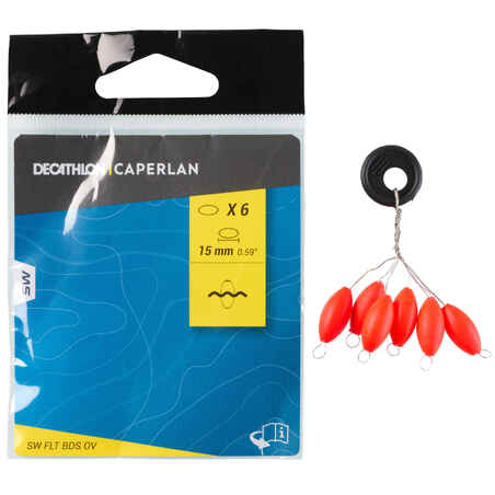 Fishing Surfcasting Floating Beads Oval 15 mm Red - Decathlon