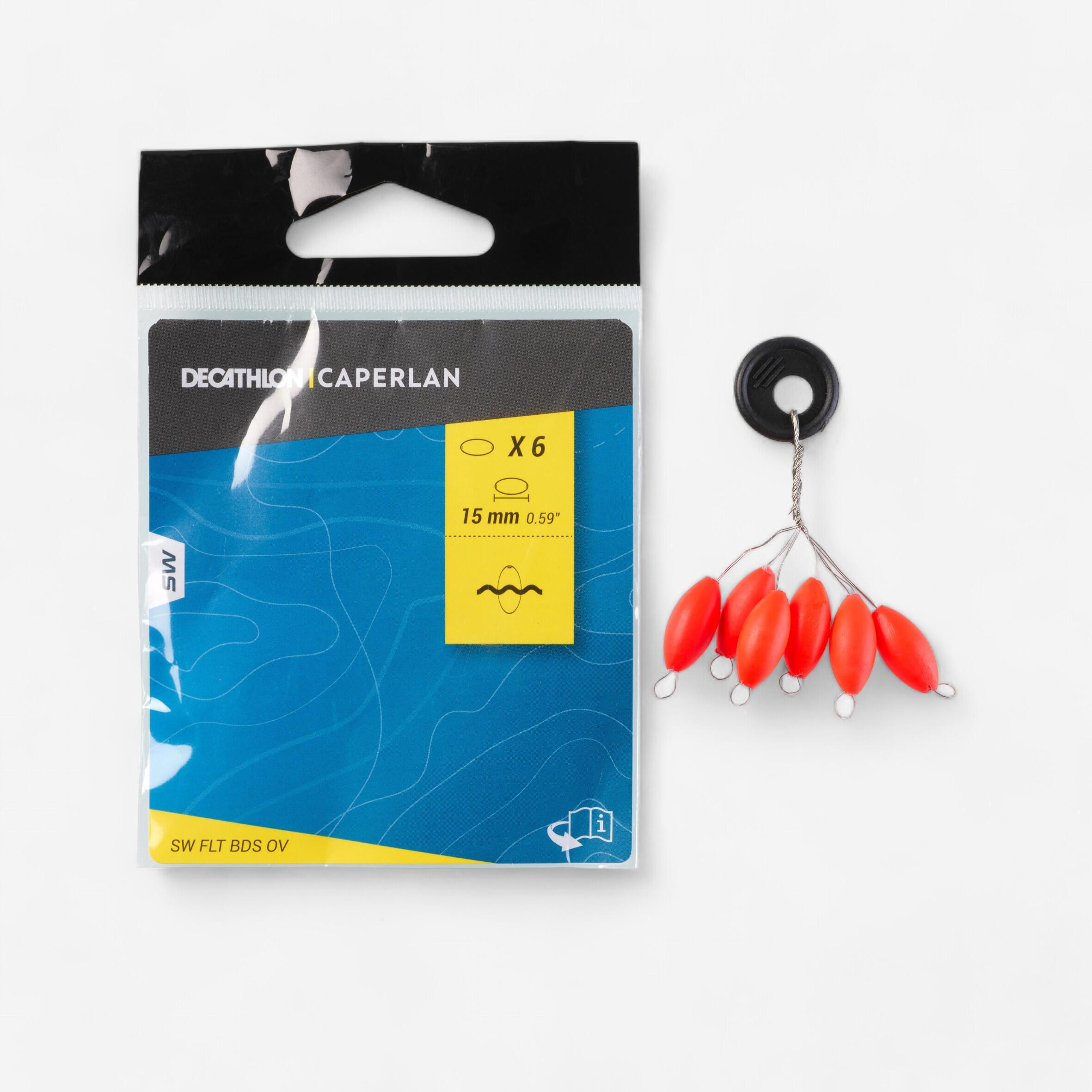Perla galleggiante pesca surfcasting ovale 15 mm rossa 2/3