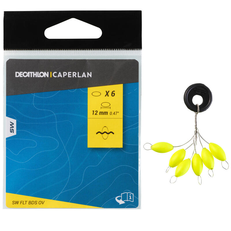 Perlă ovală flotantă pescuit surfcasting 12mm Galben