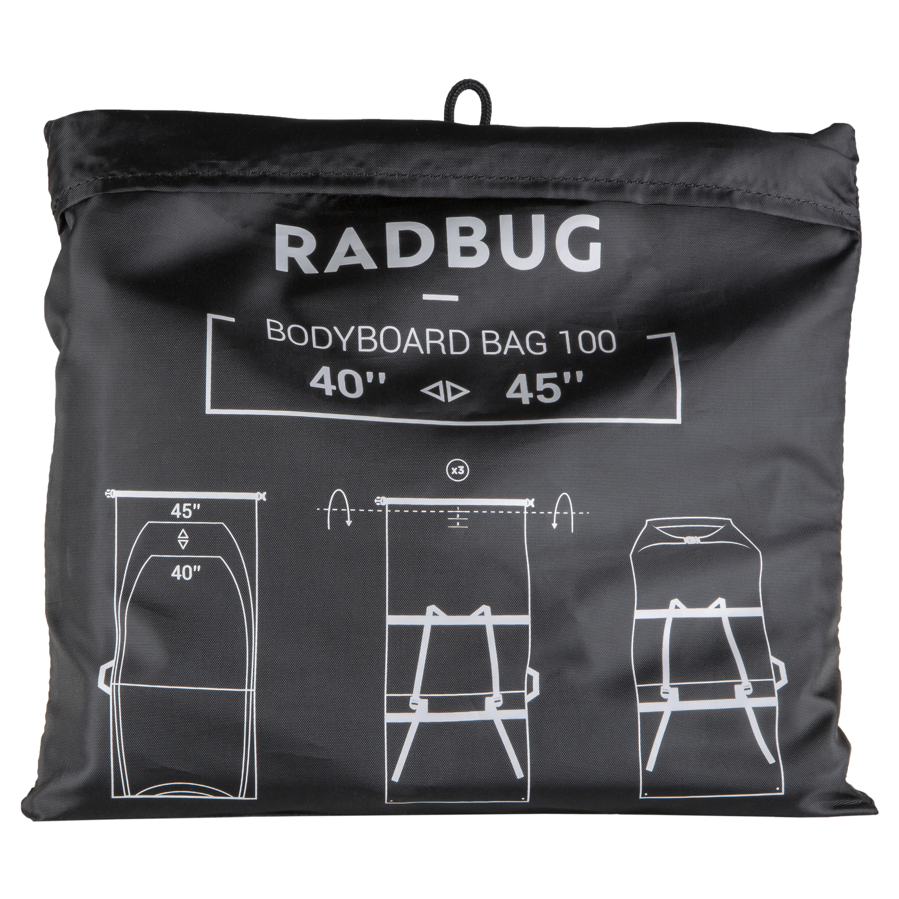 Schutzhülle Bodyboard 100 kompakt verstellbar grau 3/6