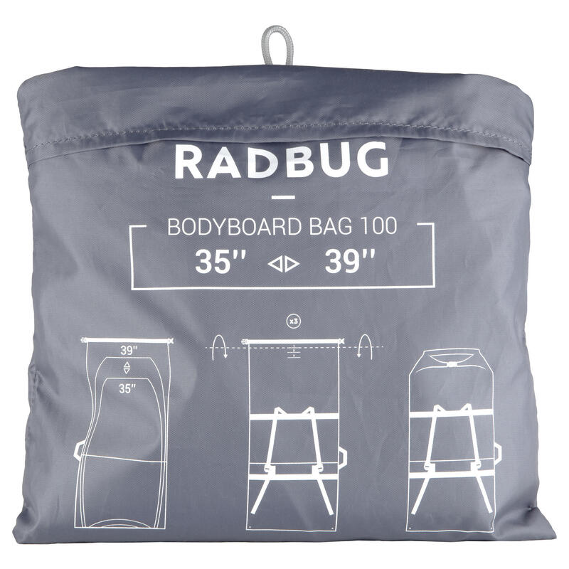 Compacte boardbag voor vervoer van bodyboard 100 regelbaar
