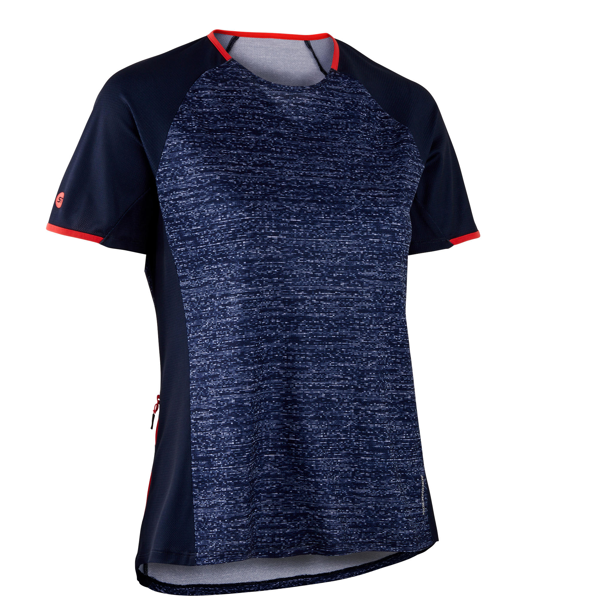 ROCKRIDER Women's Short-Sleeved Mountain Bike Jersey ST 100 - Navy Blue