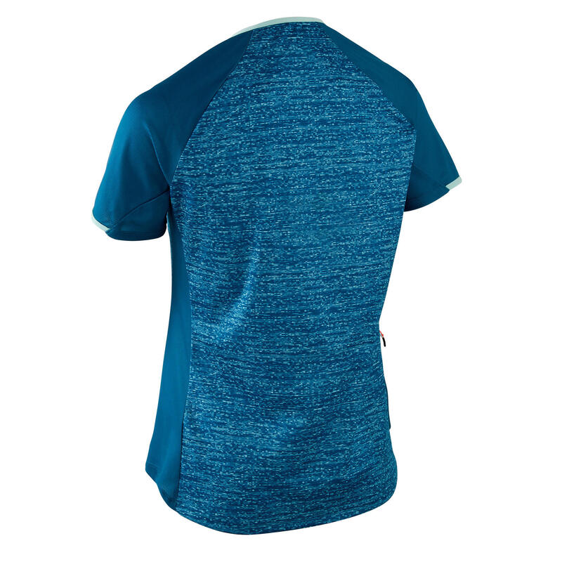 MAILLOT MANCHES COURTES VELO VTT ST 100 FEMME TURQUOISE