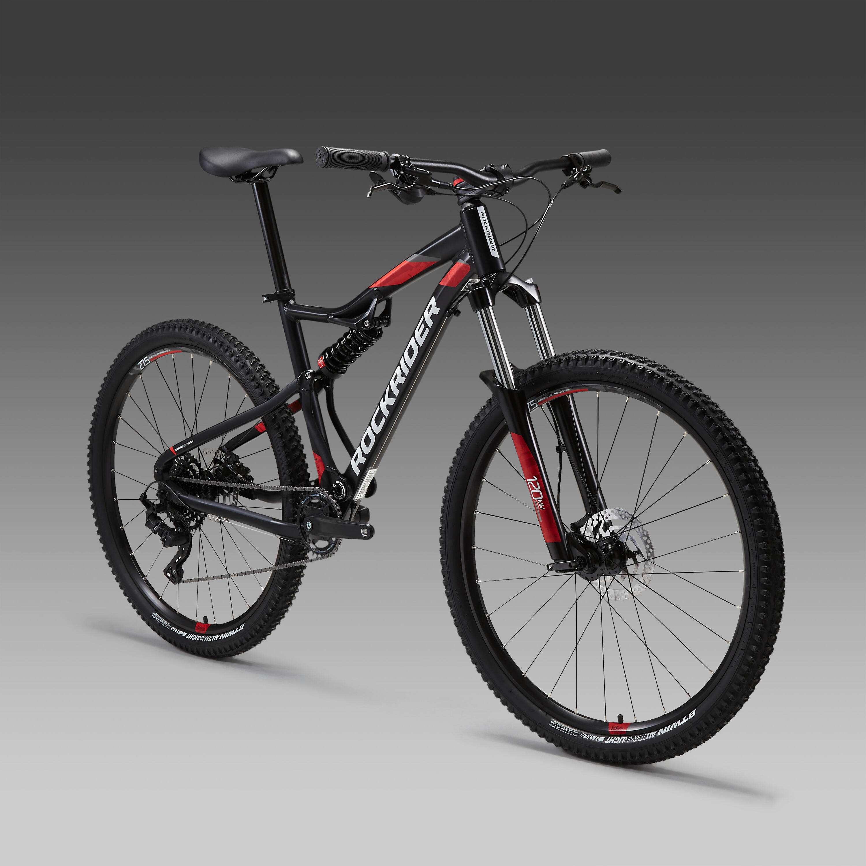 27.5 Inch MOUNTAIN BIKE FULL SUSPENSION ROCKRIDER ST 530 - BLACK/RED 2/13