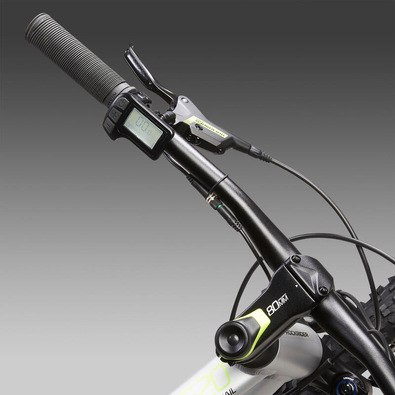 Bici Mtb elettrica a pedalata assistita ROCKRIDER E-ST 520 grigio-giallo 27,5"