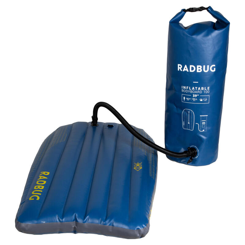Bodyboard 100 aufblasbar Tasche mit integrierter Pumpe blau