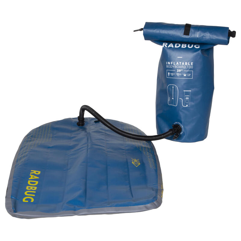 Bodyboard 100 aufblasbar Tasche mit integrierter Pumpe blau