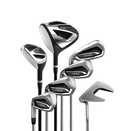 ADULT GOLF KIT 7 CLUBS LEFT HANDED GRAPHITE SIZE 1 - INESIS 100