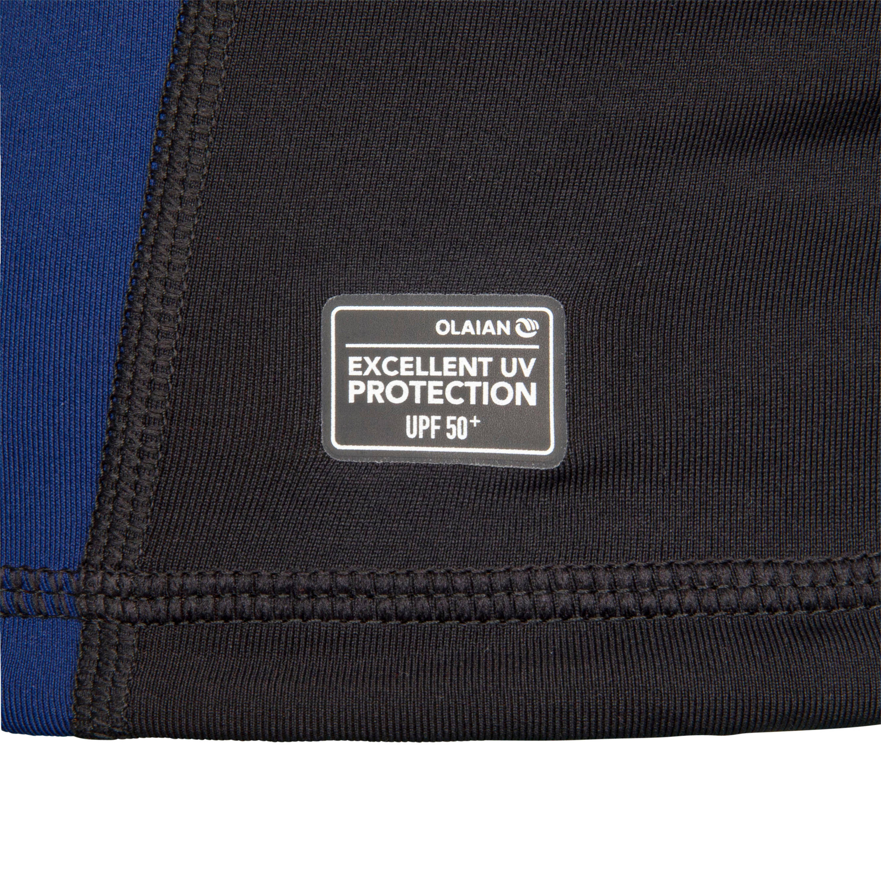 Kids Surfing UV Rash Guard 500 Long Sleeve Black -  4