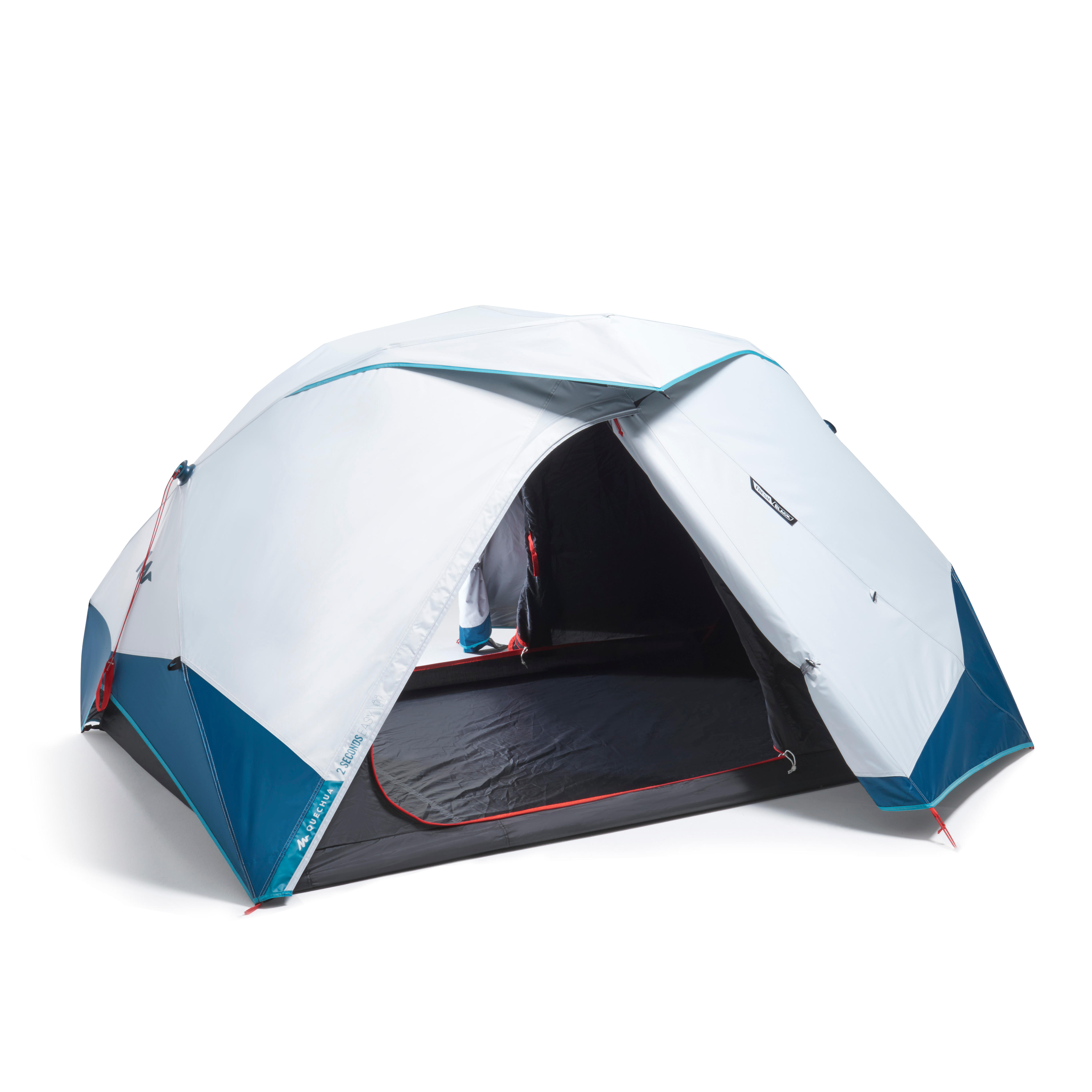 2-person Camping Tent, 2 Seconds Easy Fresh & Black - QUECHUA