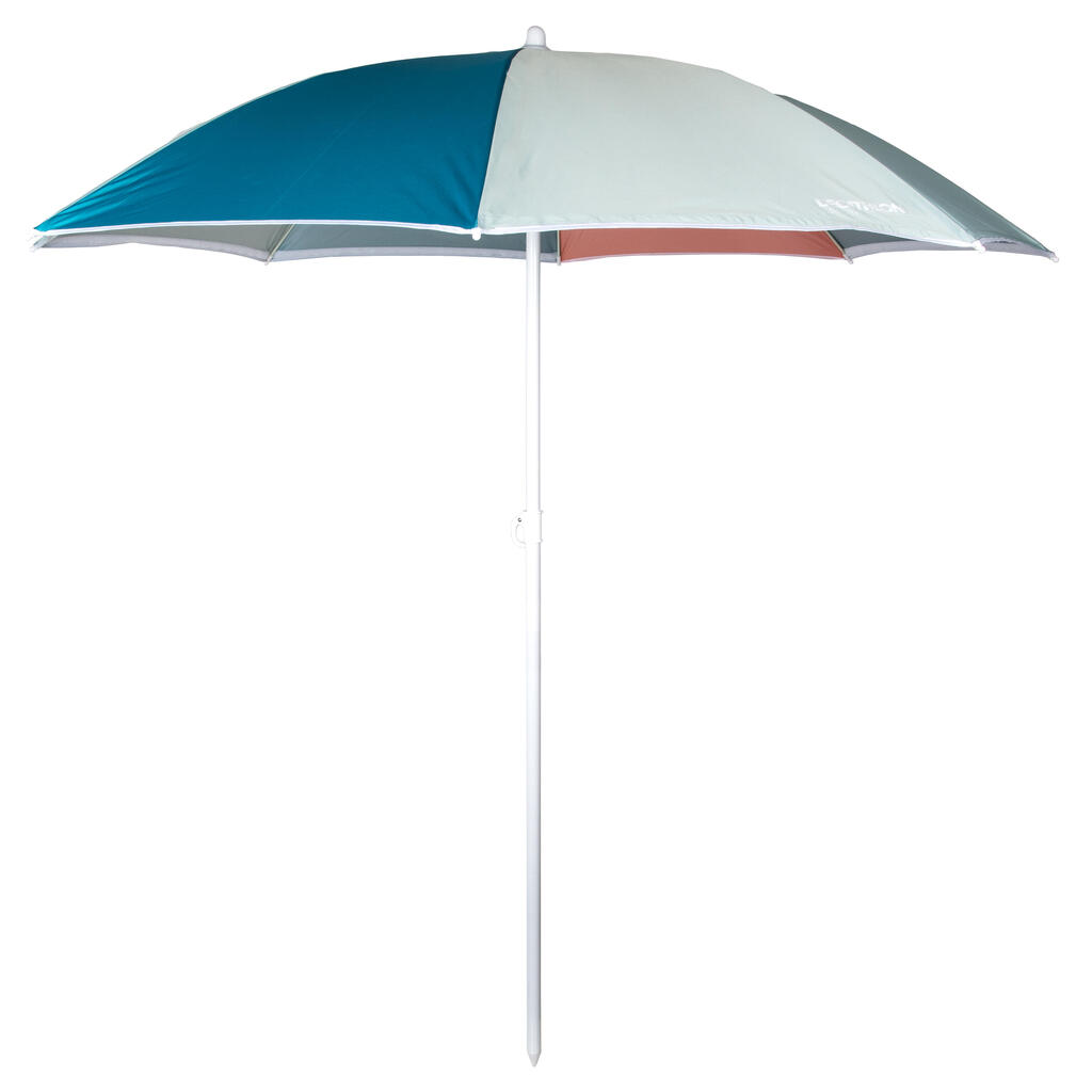 Beach umbrella 2 person UPF 50+ - Paruv windstop blue yellow