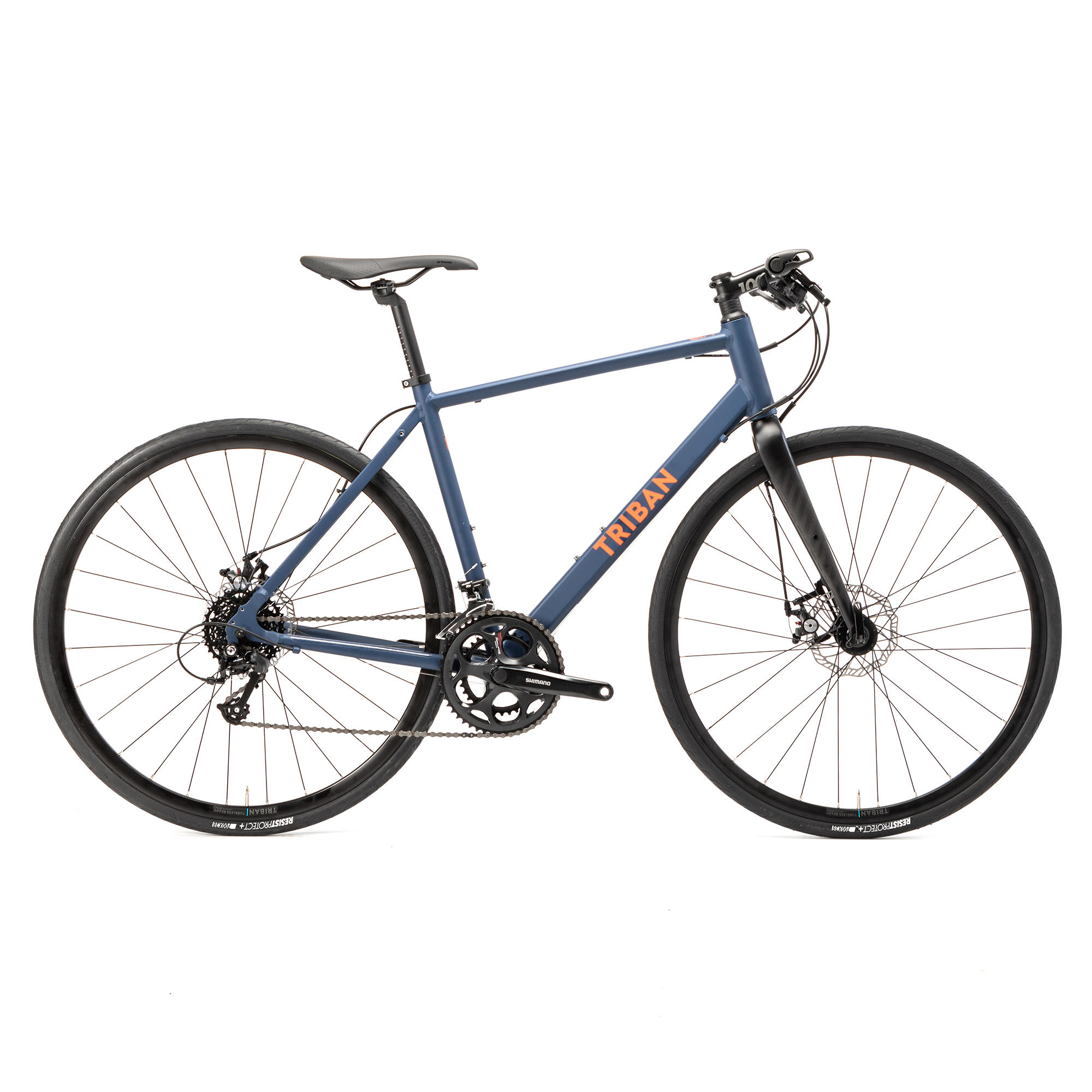 Bicicletă de șosea RC120 Disc Albastru-Portocaliu decathlon.ro Biciclete