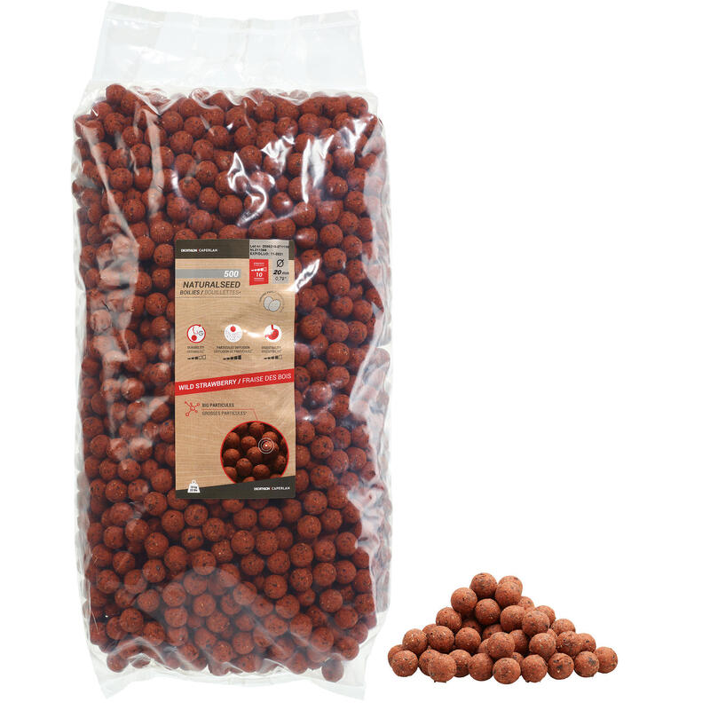 Carp-fishing boilies NATURALSEED 20 mm 10 kg - Strawberry