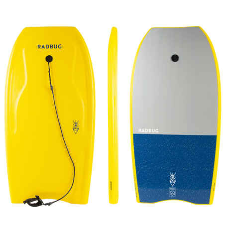 Tabla de Bodyboard con leash para la muñeca Olaian100 amarillo