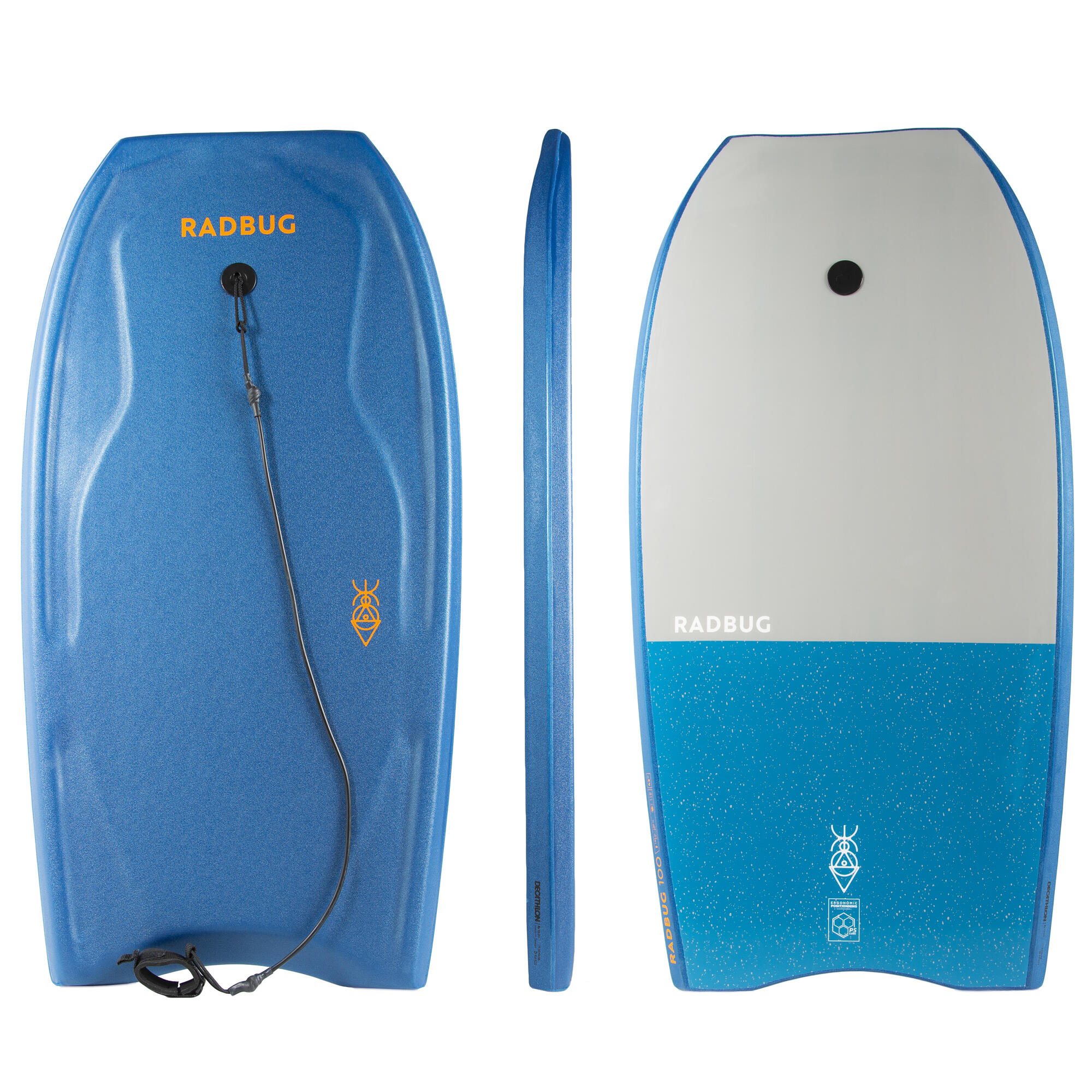 Bodyboard 100 Blue with wrist leash 