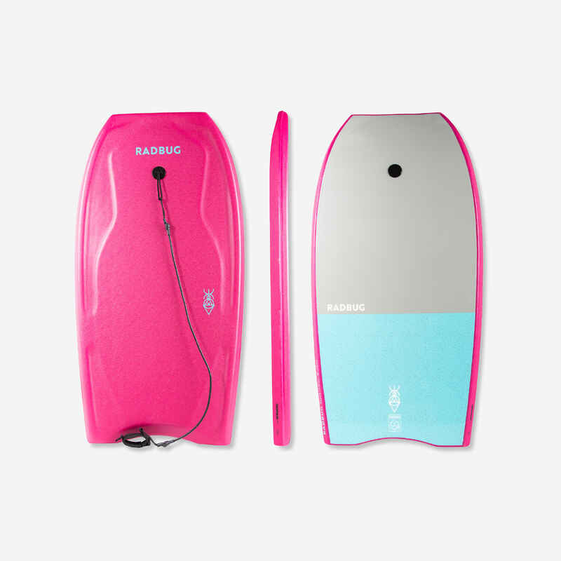 100 Bodyboard with wrist leash - Pink