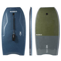 Bodyboard 500 Blue Khaki with biceps leash