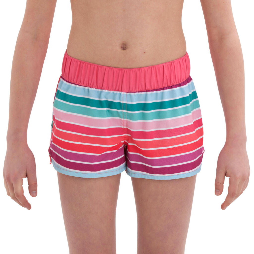 Kurze Mädchen-Boardshorts Gummibund LG Kai, rosa