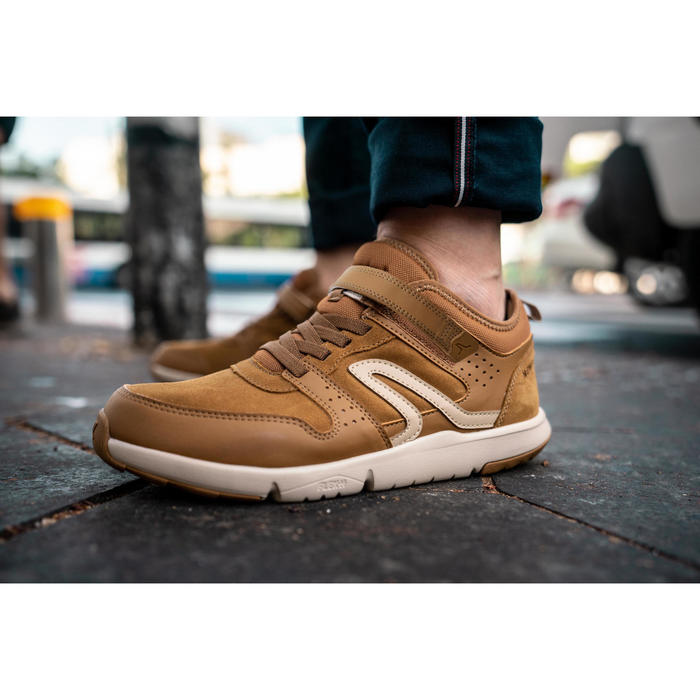 Chaussures marche sportive homme Actiwalk Easy Leather camel Newfeel