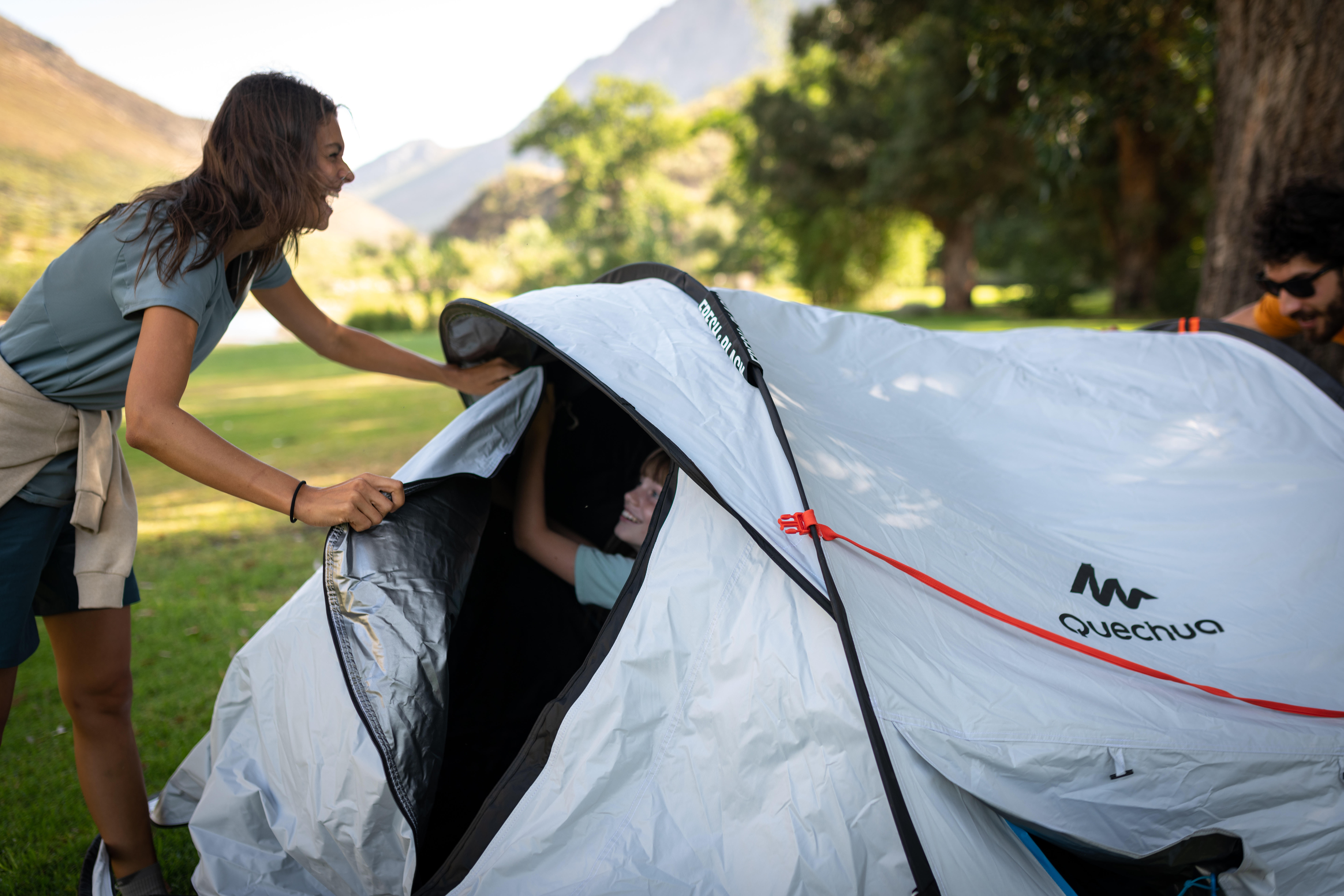 Tente de camping 3 personnes -  2 Secondes Fresh & Black blanc - QUECHUA