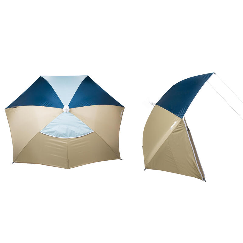 PRODUCTO OCASIÓN: Sombrilla Refugio de Playa Iwiko 180 Beige Verde Menta UPF50+