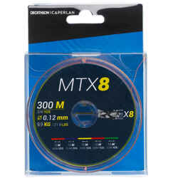 8-strand braid MTX8 MULTICOLOUR 300M 12/100 Sea fishing