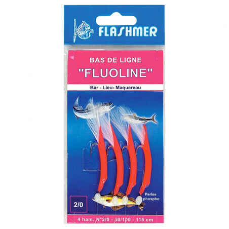 Fluoline 4 N°2/0 hooks sea fishing leader