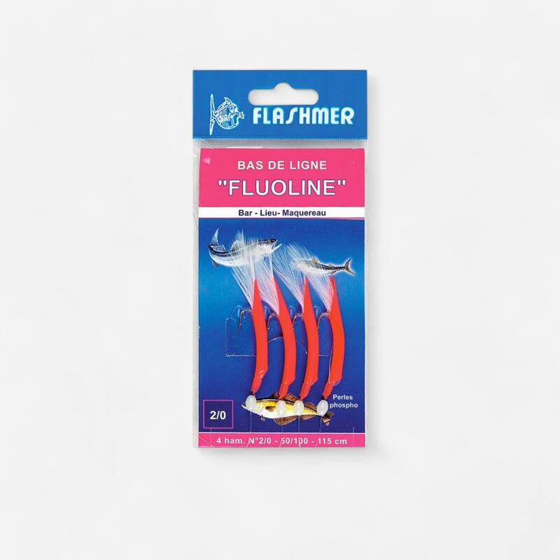 Bajo De línea Pesca En El Mar Fluoline 4 Anzuelos N.° 2/0