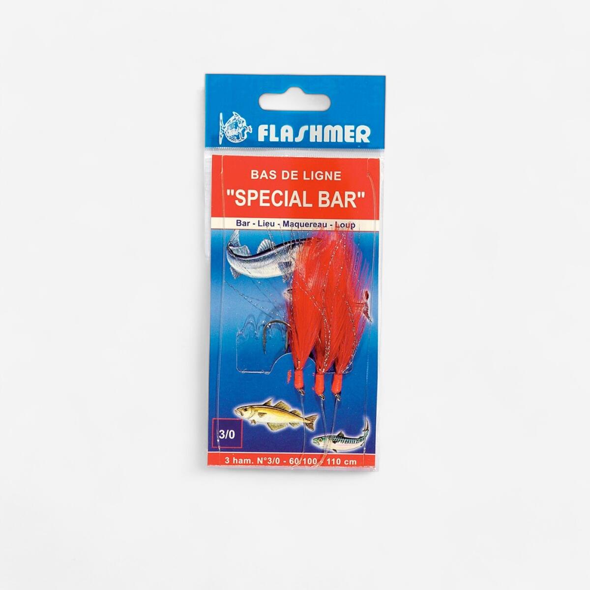 Train de plumes Special bar rouges N°3/0 x3 pêche en mer
