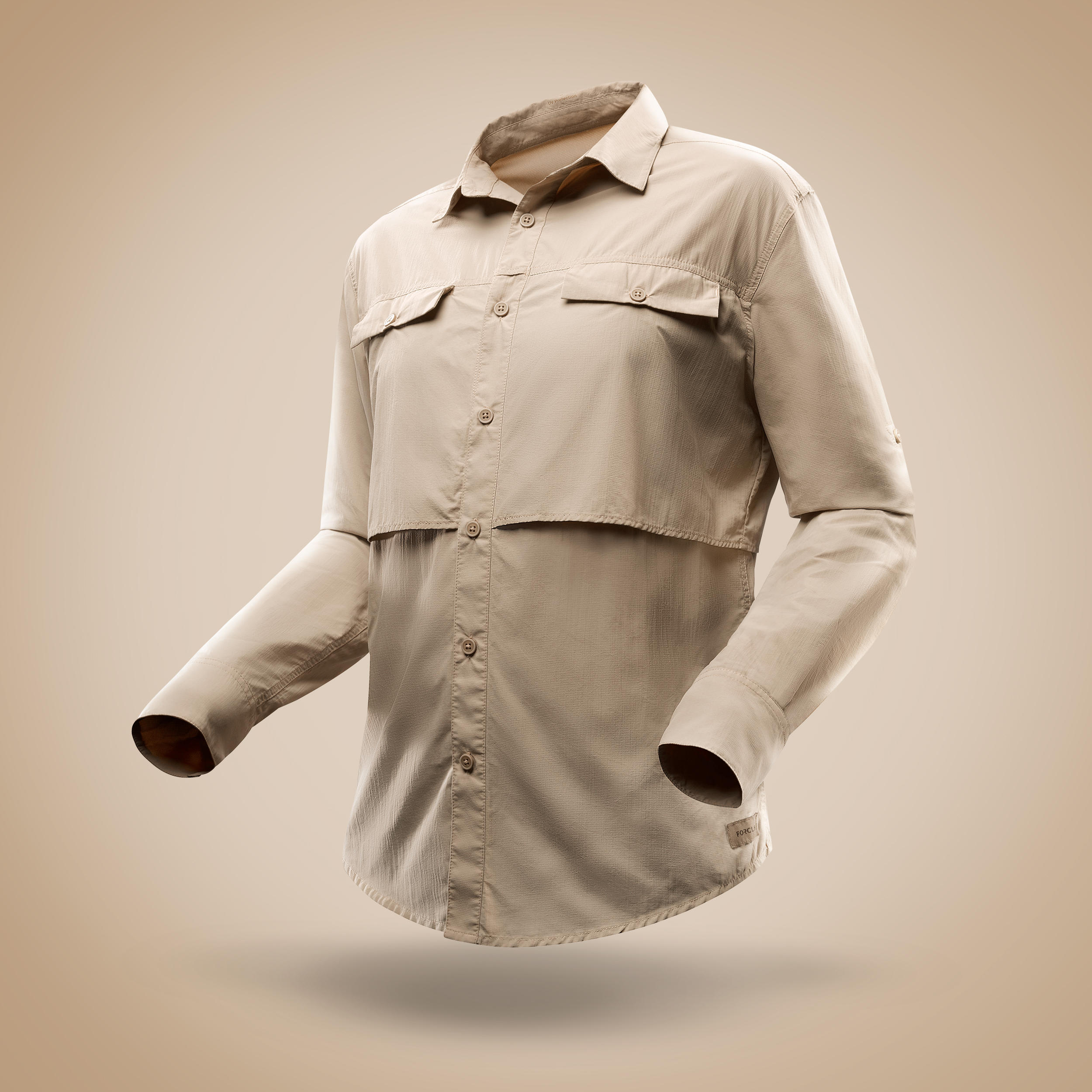 Camisa manga larga de trekking en el desierto anti-UV - DESERT 900 hombre  beige - Decathlon