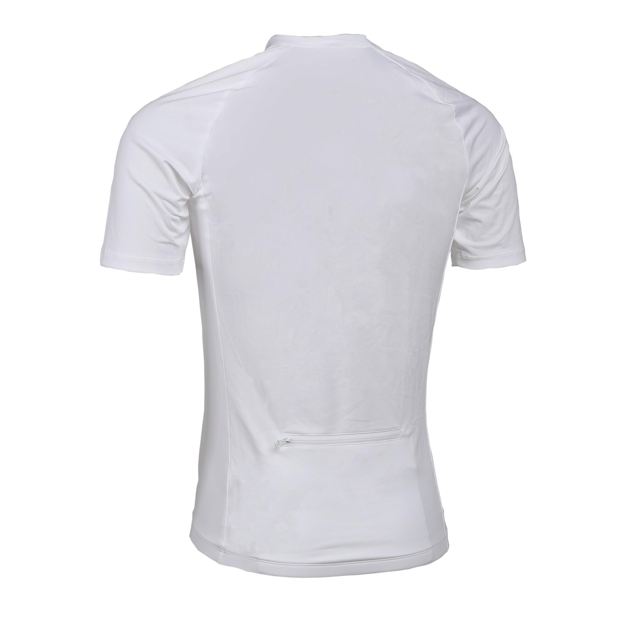 Men Road Cycling Jersey Triban Essential 100 M White