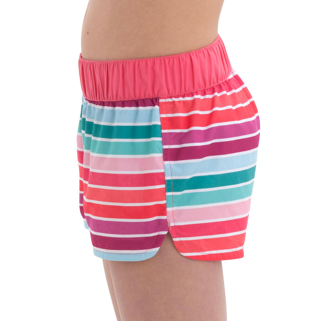 Kurze Mädchen-Boardshorts Gummibund LG Kai, rosa
