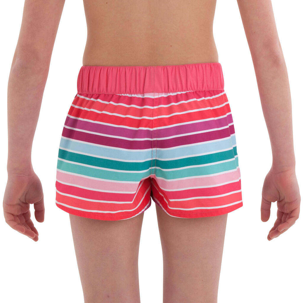 Kurze Mädchen-Boardshorts Gummibund LG Kai, rosa