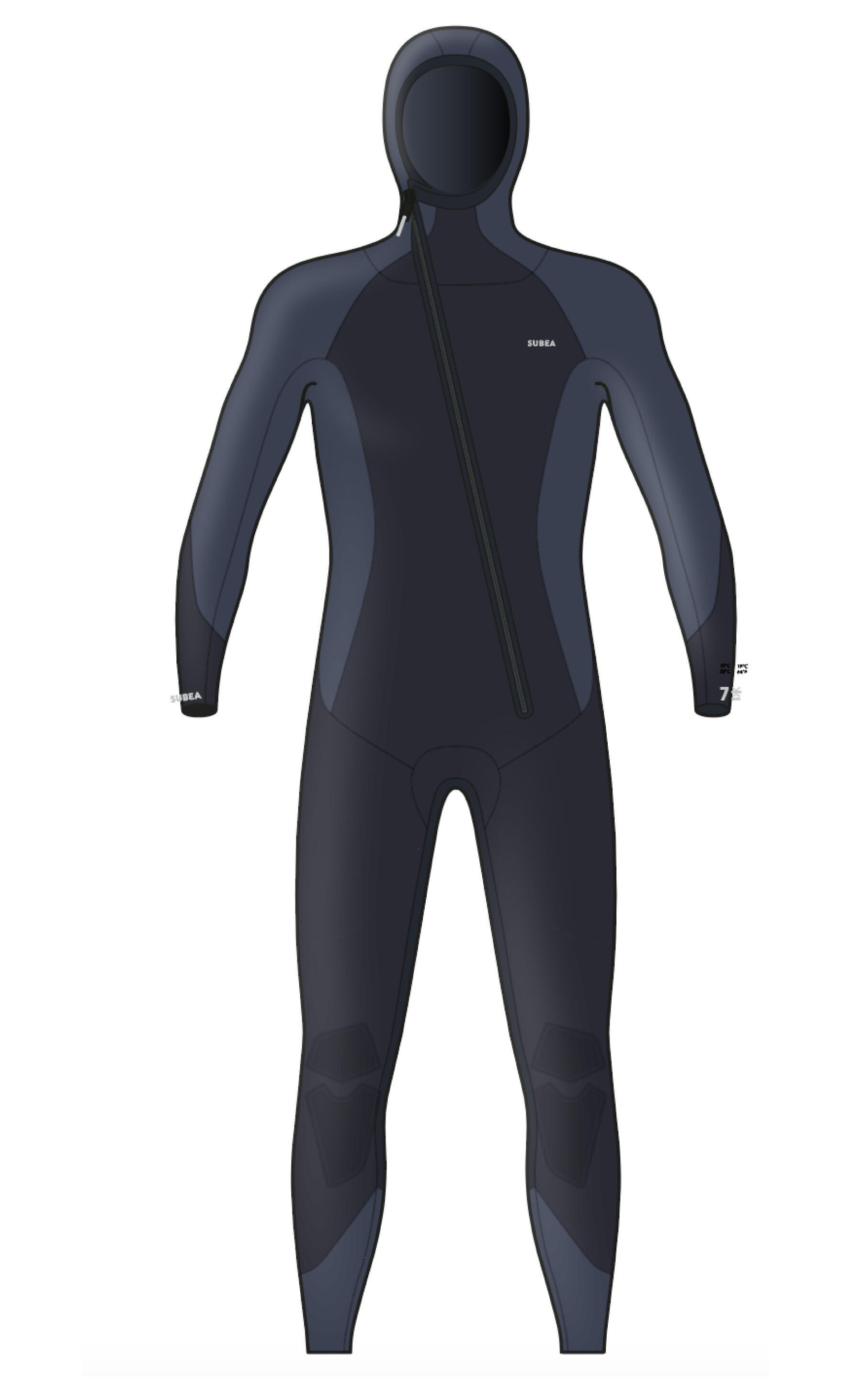 MEN'S SCD 100 7 MM NEOPREN DIVING WETSUIT EASY SYSTEM BANANA