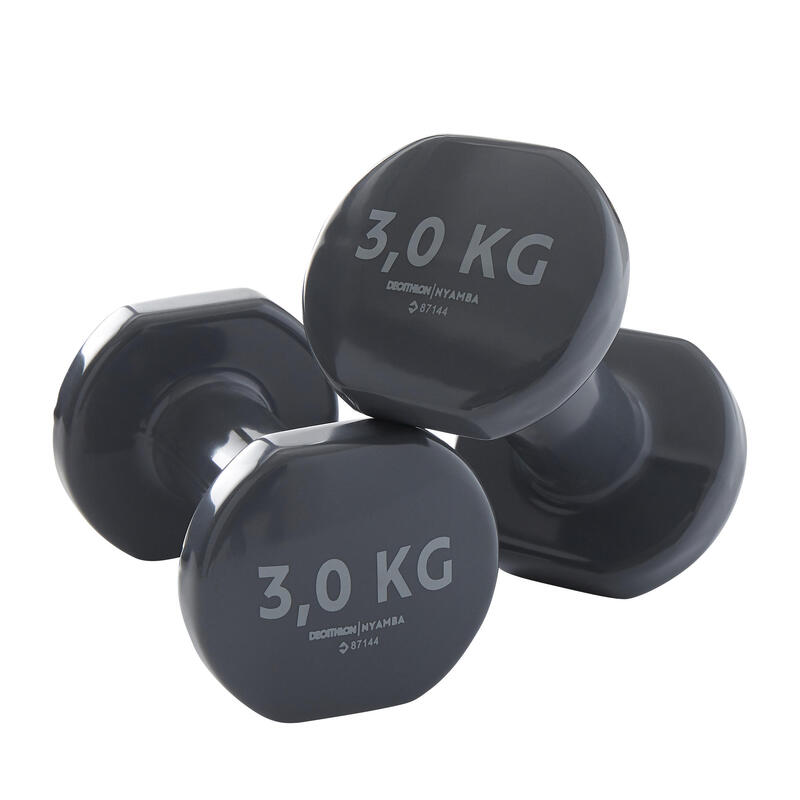 PRODUCTO OCASIÓN: MANCUERNAS VINILO 2 X 5KG. FITNESS GYM PILATES NYAMBA