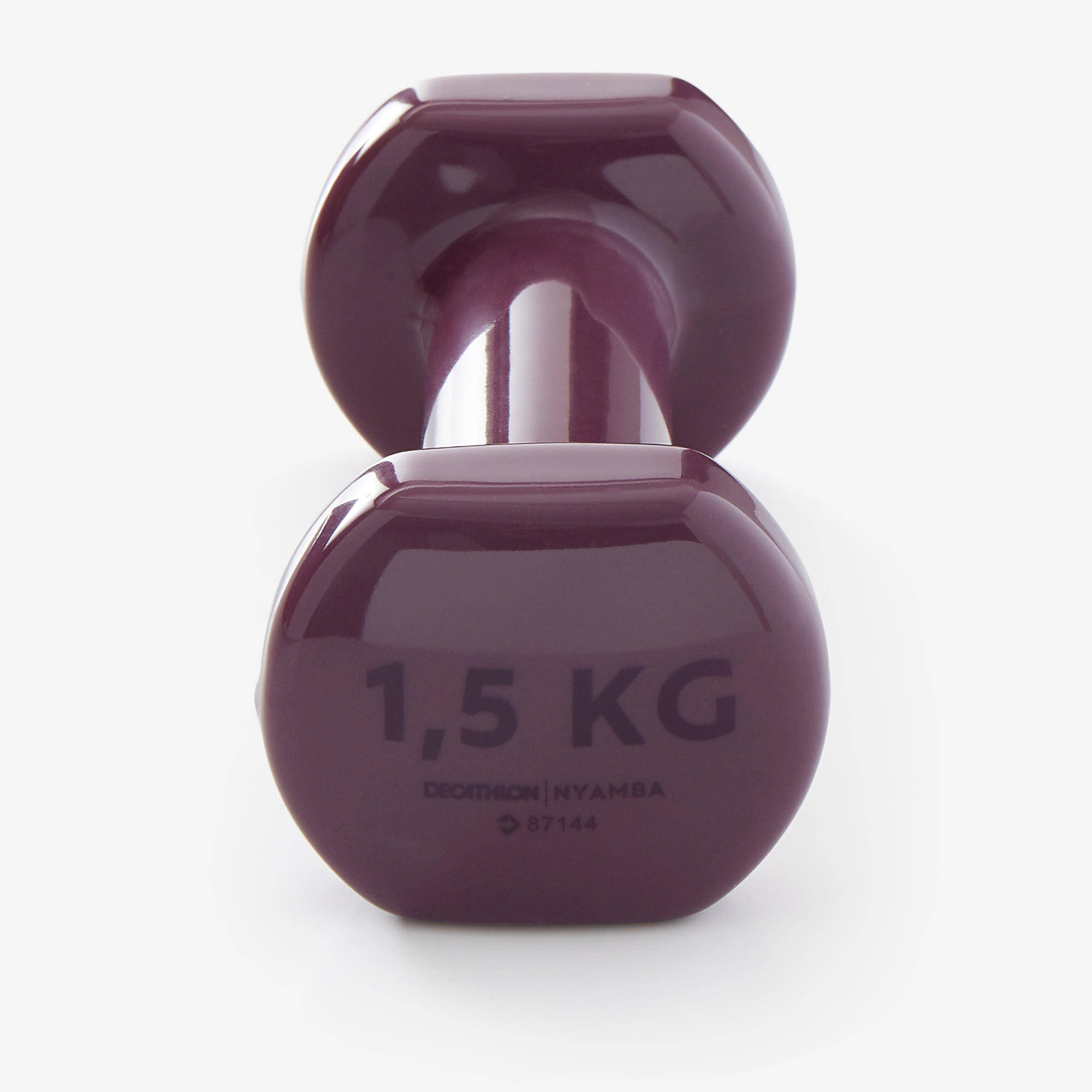 1.5 kg PVC Dumbbells Hex Shaped with 2 Years Warranty, Burgundy - Set of 2 -  5