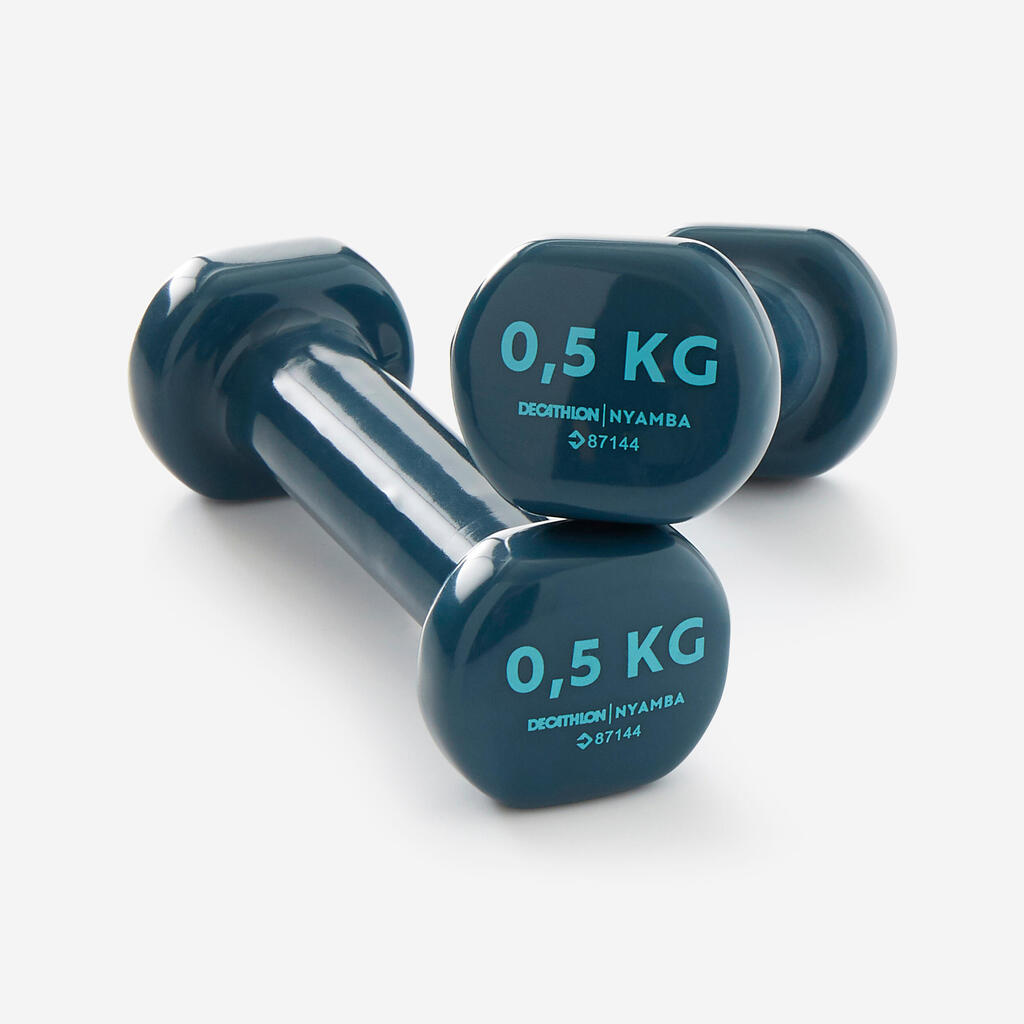 Fitness 0.5 kg Dumbbells Twin-Pack - Navy Blue