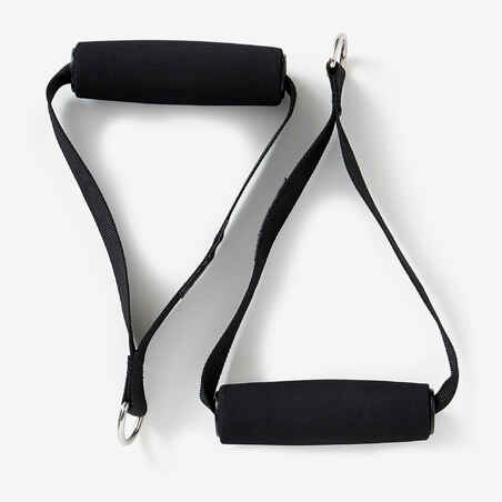 Fitness High Resistance Band (15 lb / 7.5 kg) with Handles - Black