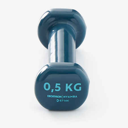 Pesas 2 x 0,5 Kg de vinilo Fitness Gimnasia en casa Pilates Nyamba Azul