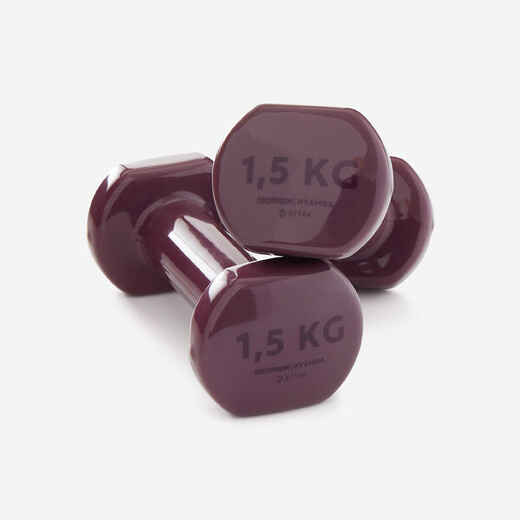 
      Fitness 1.5 kg Dumbbells Twin-Pack - Burgundy
  